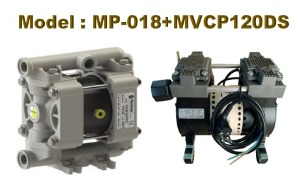 다이아프램펌프+진공펌프 MP-018P 유량 18L/min 공기,물,내산,슬러지,식품등