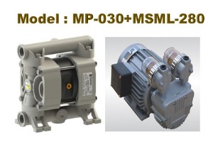 다이아프램펌프+진공펌프 MP-030P 유량 30L/min 물,공기,내산,케미칼,화학,식품,오일,오폐수 이송 펌프