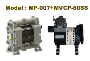 에어 다이아프램 진공펌프 시스템 MP-007P 유량 7L/min 공기 물 내산 화학 슬러지 식품 펌핑