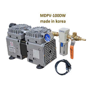 다이아프램 진공펌프 MDPV-100DW-TV  진공용 (진공펌프+진공게이지+흡입필터+on/off전선+소음기+조절밸브+호스니플) 배기량 60L/min 진공도 710mmHg